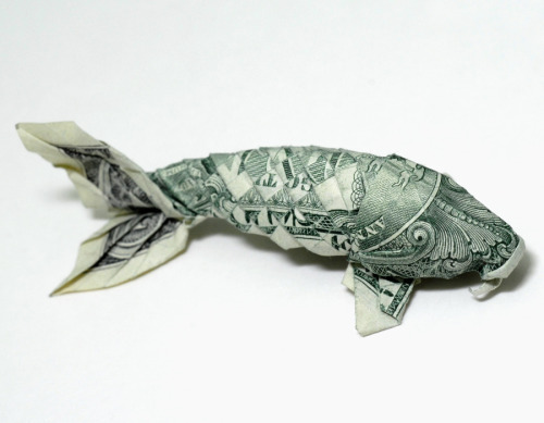 dollar bill origami fish. dollar bill origami fish. with